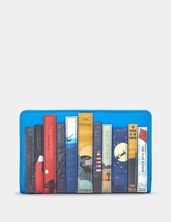 Cobalt Bookworm Library Zip Around Leather Purse