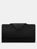 Black Leather Satchel Purse with Tab