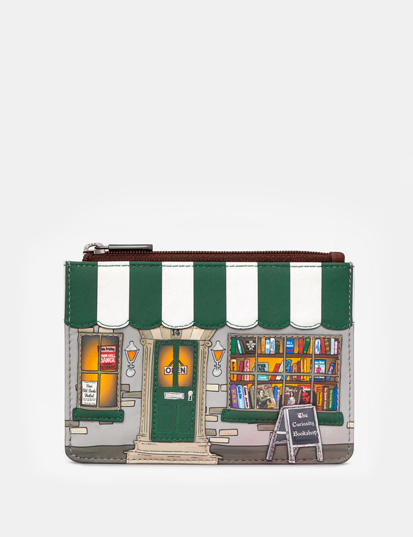 Curiosity Bookshop Zip Top Leather Purse