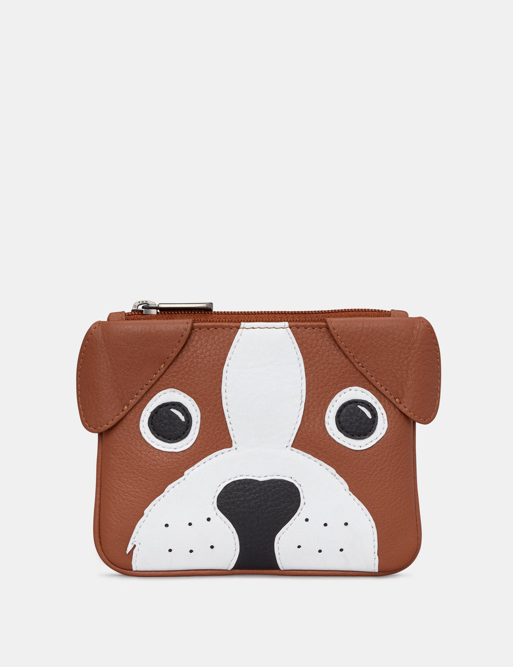 Buddy The Dog Zip Top Leather Purse
