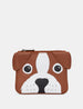 Buddy The Dog Zip Top Leather Purse