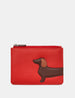 Dottie the Dachshund Red Leather Zip Top Purse