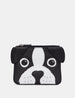 Max The Dog Zip Top Black Leather Purse