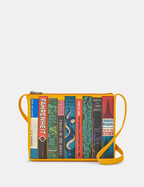 Yellow Bookworm Parker Leather Cross Body Bag