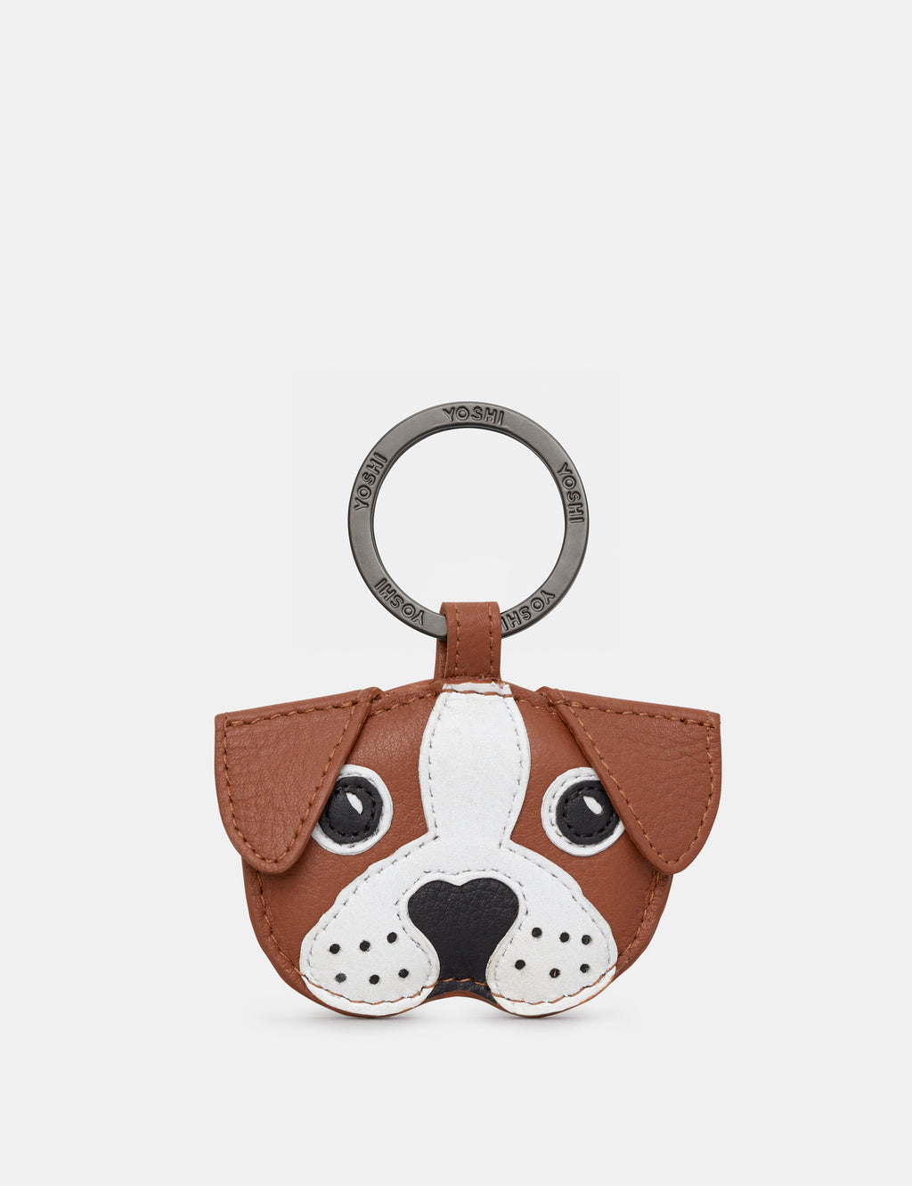 Buddy The Dog Tan Leather Keyring