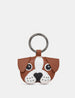 Buddy The Dog Tan Leather Keyring