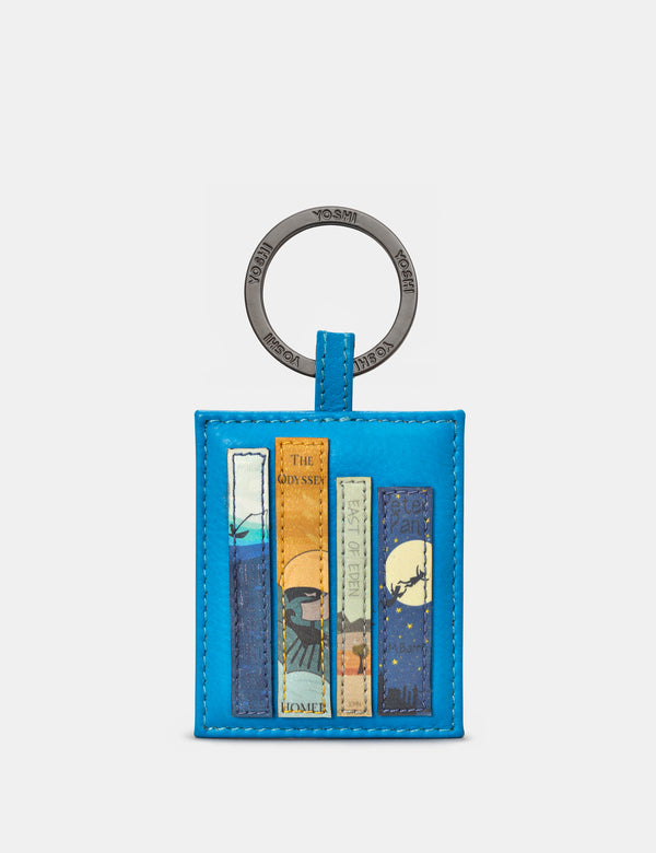 Cobalt Bookworm Library Leather Keyring