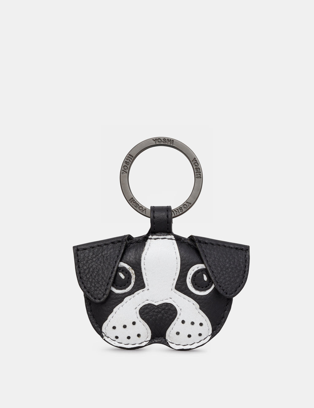Max The Dog Black Leather Keyring