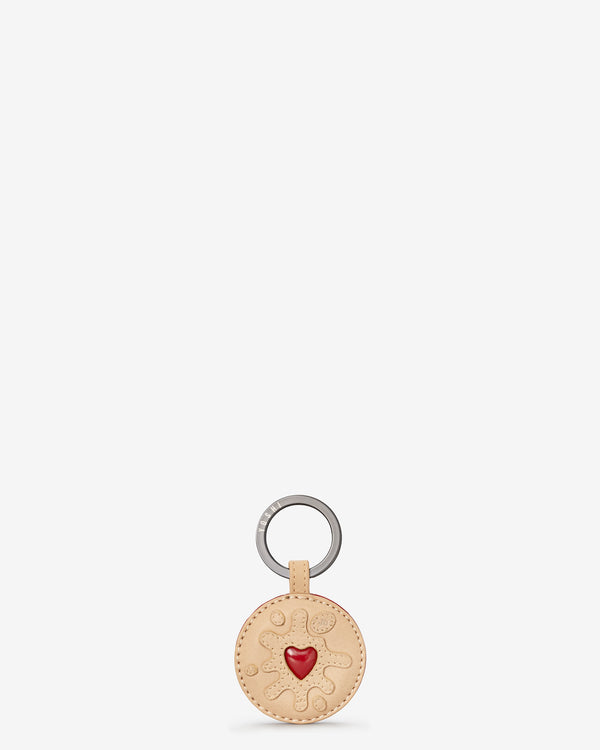Jammie Dodger Biscuit Leather Keyring