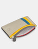 Coastal Colour Block Zip Top Leather Card Holder