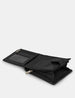 Black Leather Coin Pocket Wallet With Tab