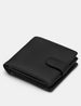 Black Leather Coin Pocket Wallet With Tab