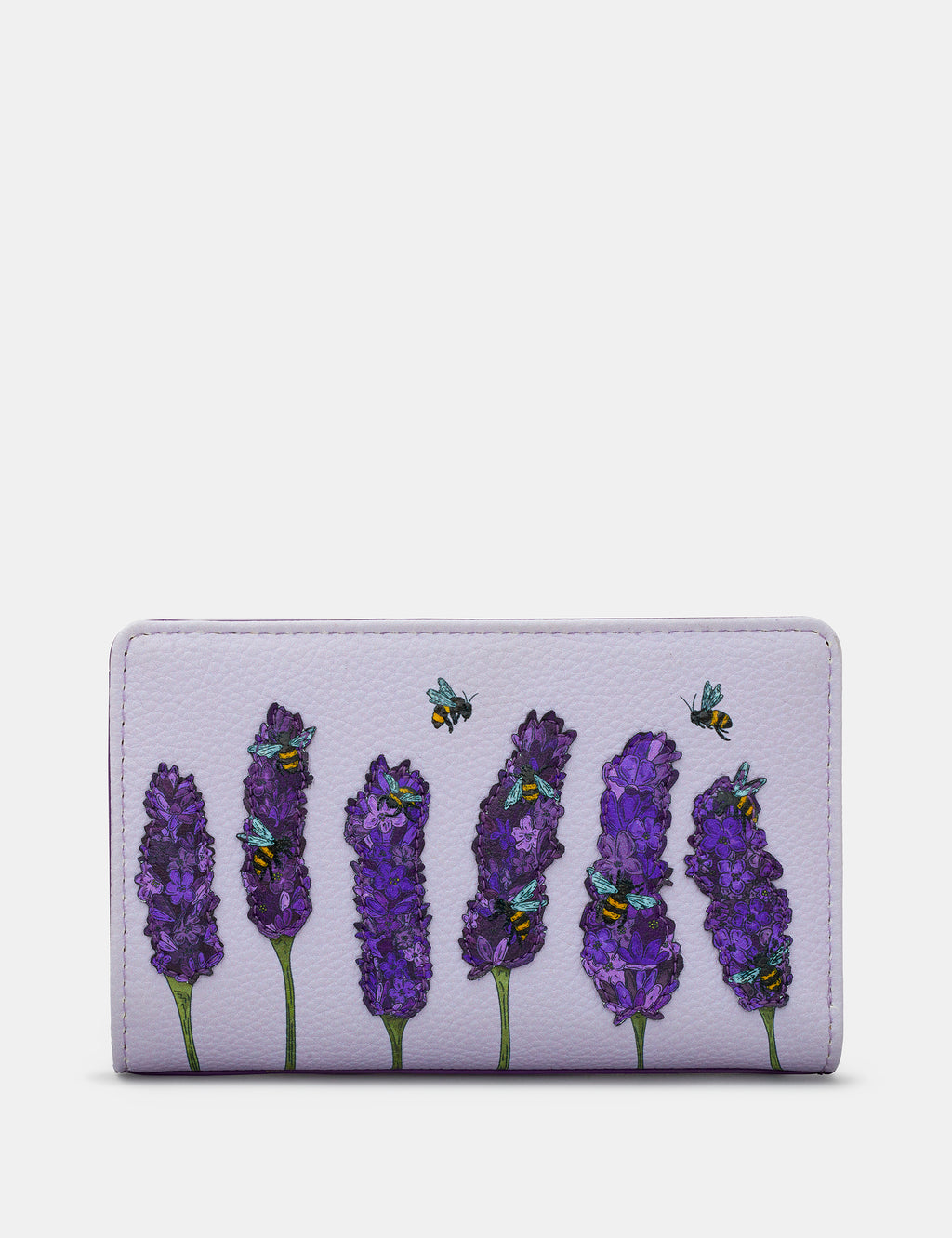 Bees Love Lavender Plum Flap Over Leather Purse