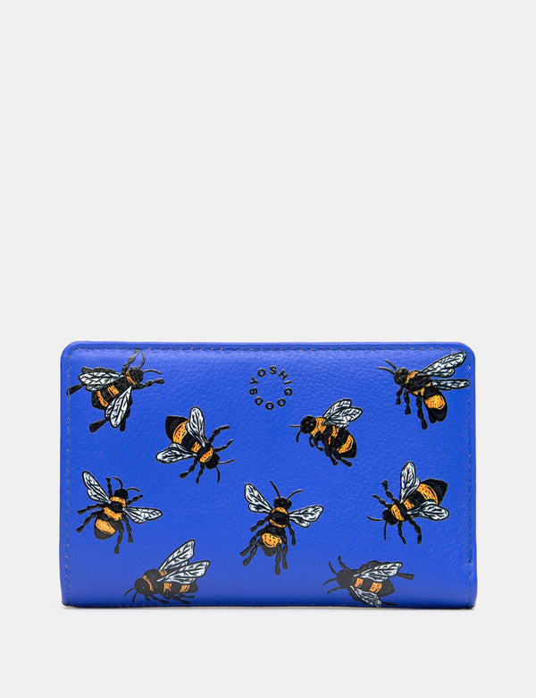 Sweet Bees Flap Over Zip Around Leather Purse