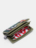 Jane Austen Bookworm Library Zip Around Olive Leather Purse