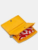 Yellow Bookworm Library Zip Around Leather Purse