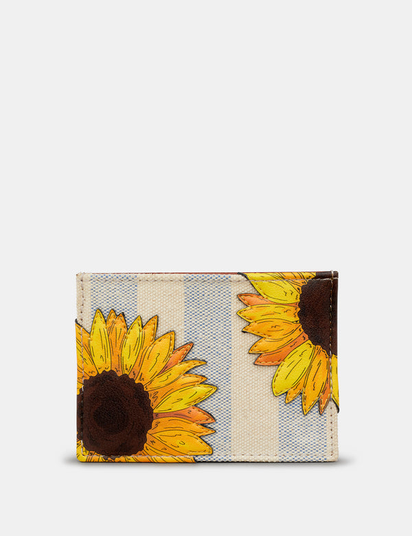 Sunflower Bloom Slim Leather Card Holder