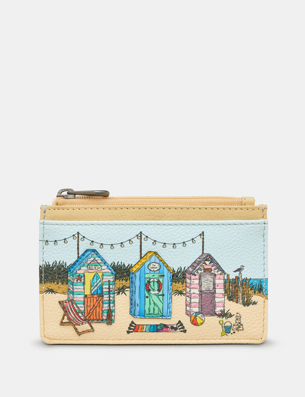 Seaside Memories Zip Top Leather Card Holder