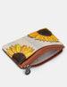 Sunflower Bloom Zip Top Leather Card Holder