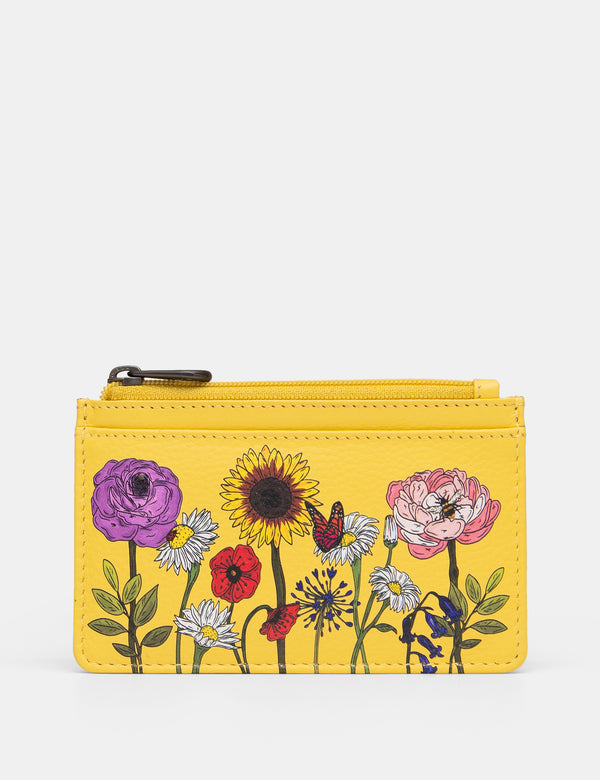 Wildflowers Leather Card Holder