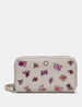 Ditsy Floral Zip Round Leather Purse With Strap