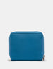 Peacock Plume Leather Zip Round Flap Over Purse