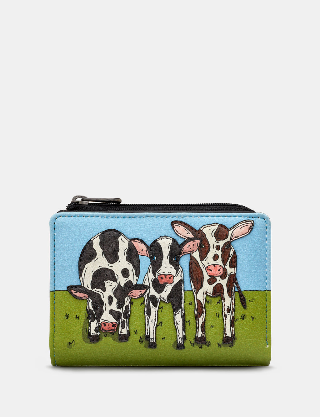 Moo Family Leather Flap Over Purse