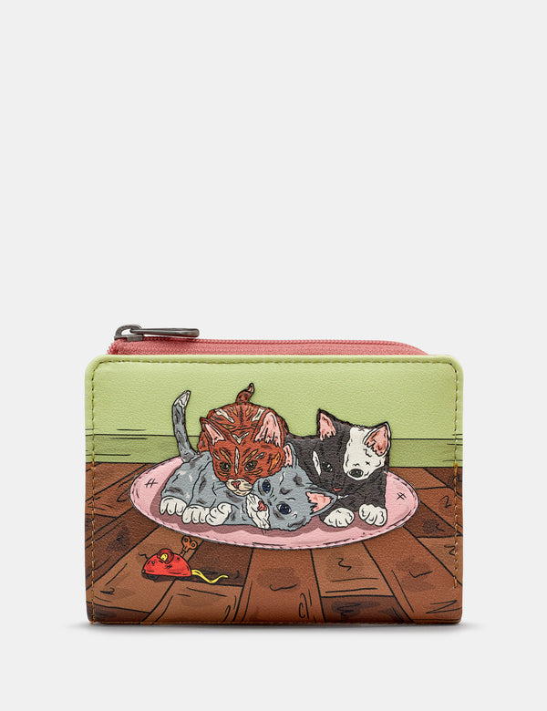 Playtime Kittens Leather Flap Over Purse