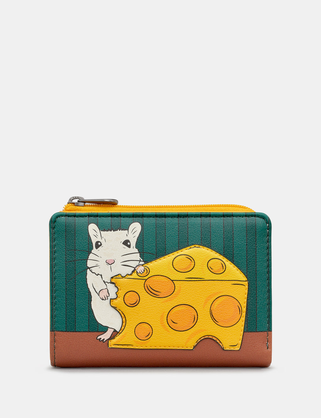 Mouse and Cheese Leather Flap Over Purse