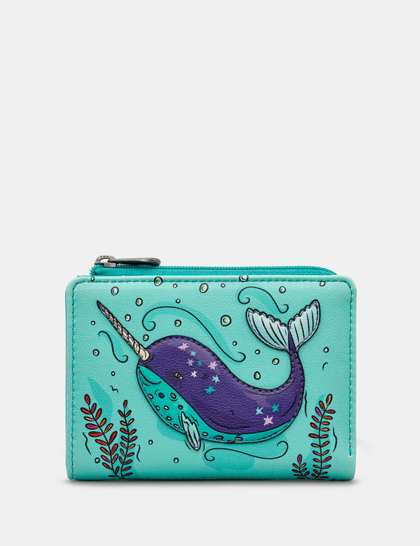 Narwhal Leather Flap Over Purse