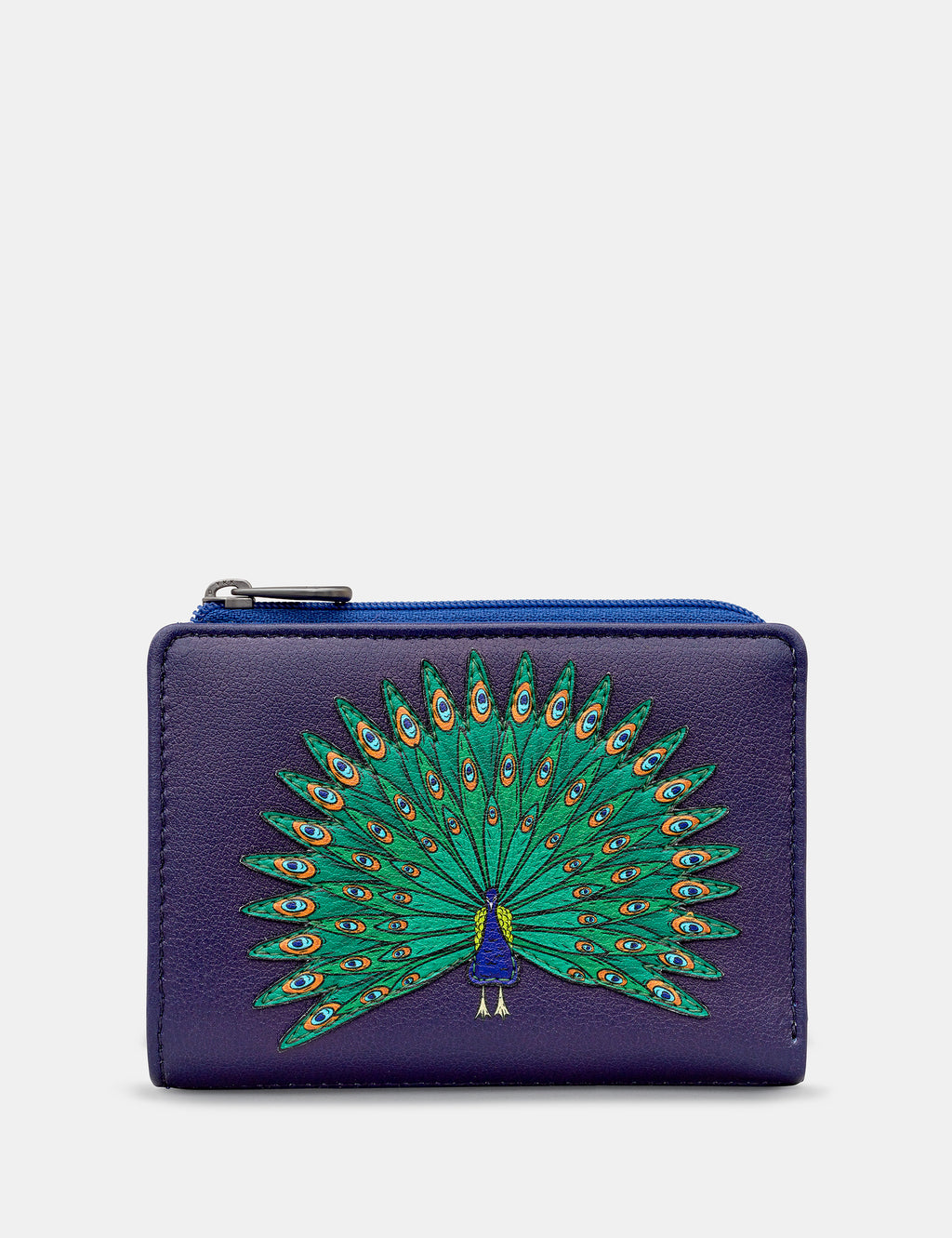 Peacock Leather Flap Over Purse