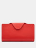 Red Leather Satchel Purse with Tab