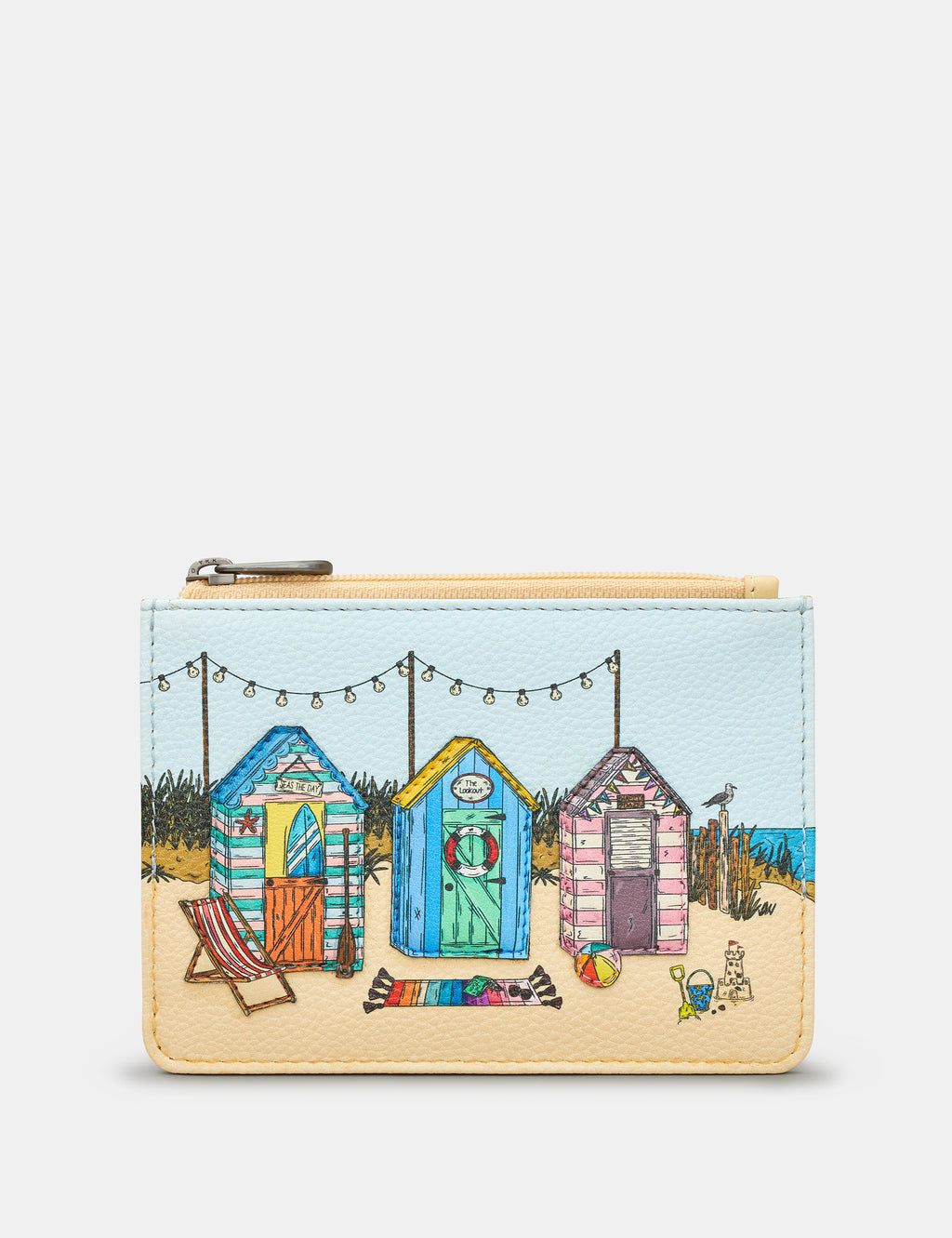 Seaside Memories Zip Top Leather Purse