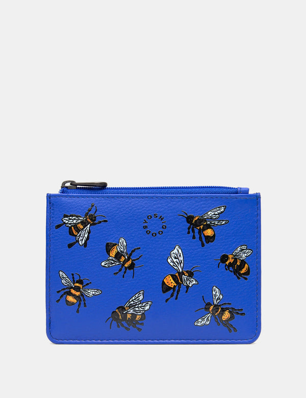 Sweet Bees Zip Top Leather Purse