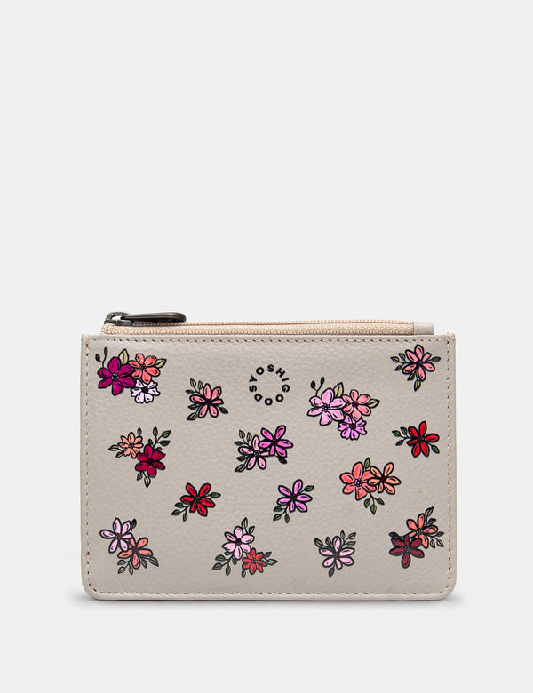 Ditsy Floral Zip Top Leather Purse
