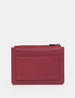 Cherry Red Bookworm Zip Top Leather Purse