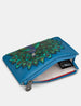 Peacock Plume Zip Top Leather Purse