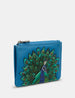 Peacock Plume Zip Top Leather Purse