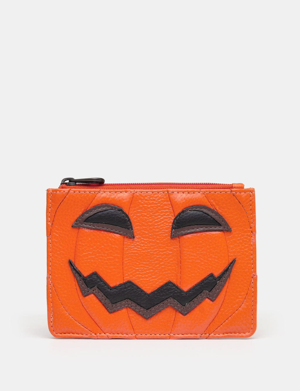 Jack O' Lantern Zip Top Leather Pumpkin Purse