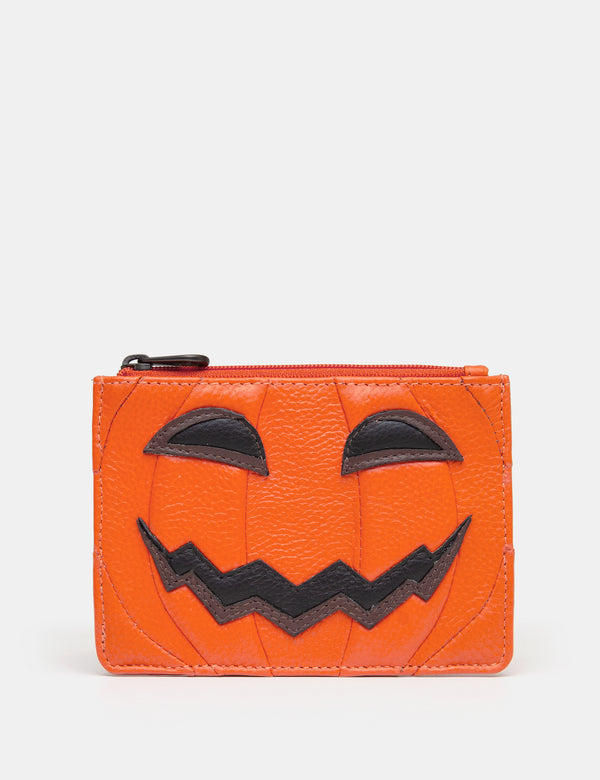 Jack O' Lantern Zip Top Leather Pumpkin Purse