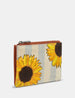 Sunflower Bloom Zip Top Leather Purse
