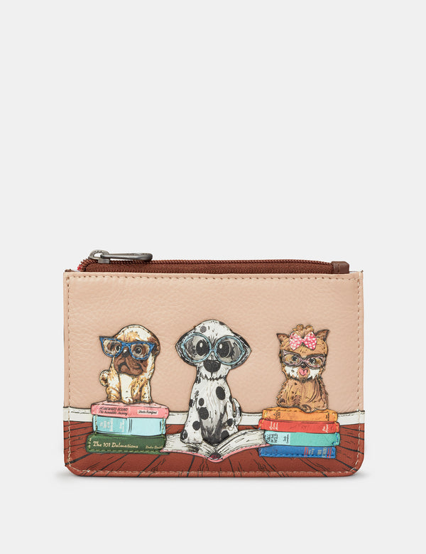 Bookhound Gang Zip Top Leather Purse