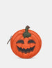 Jack O' Lantern Zip Around Leather Pumpkin Purse