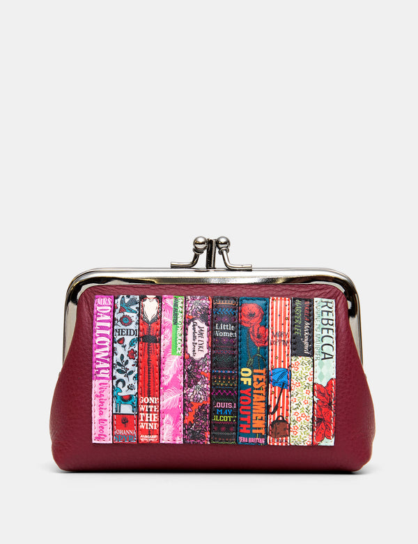 Cherry Red Bookworm Leather Triple Frame Purse