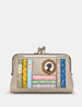 Jane Austen Grey Bookworm Leather Triple Frame Purse