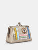 Jane Austen Grey Bookworm Leather Triple Frame Purse