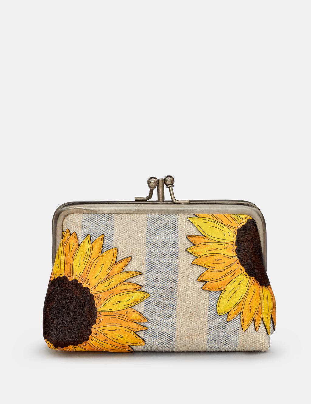 Sunlower Bloom Leather Triple Frame Purse