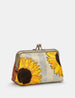 Sunlower Bloom Leather Triple Frame Purse