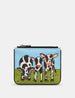 Moo Family Leather Zip Top Purse