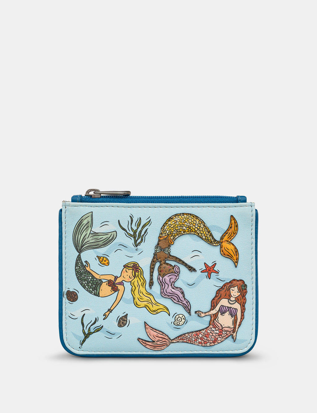 Mermaid's Dance Zip Top Leather Purse